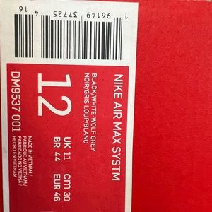 Nike Air Max System DM9537 001 black/white-volt size 12 Men’s